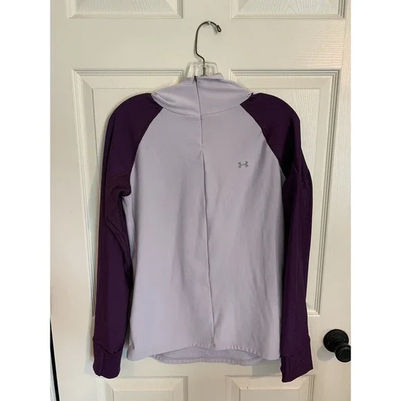 Under Armour Tech Graphic 1/4 Zip Long Sleeve hooded Running Top purple size L - Picture 5 of 11
